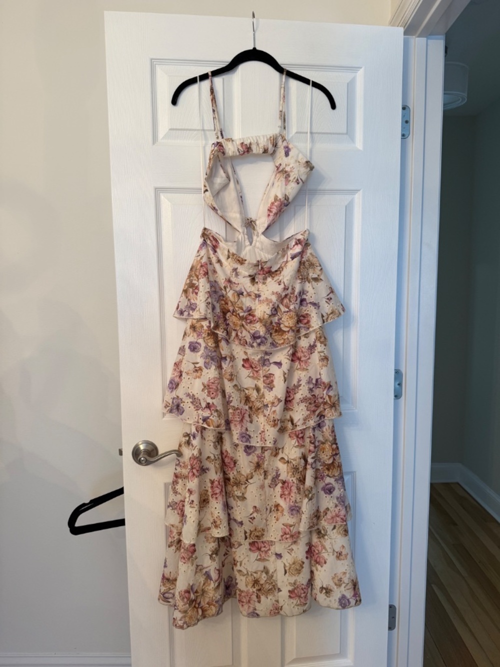 LINE AND DOT FLORET MAXI RUFFLE DRESS - Picture 5 of 6